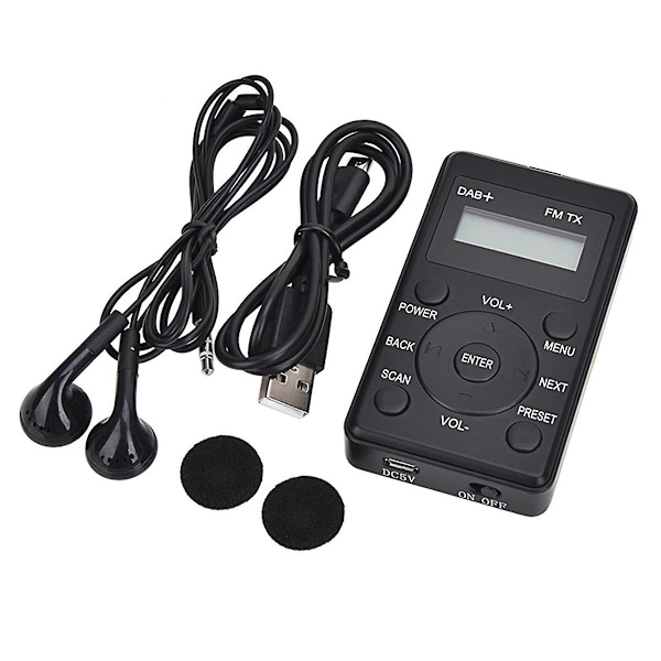 XJ-Bärbar Radio Mini Fick Fm Dab+ Digital Display Stereo Mottagare Lcd Inbyggt Batteri Hörlurar Su