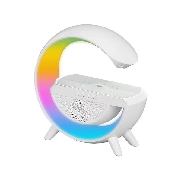 XJ-Bluetooth Høyttaler Bordlampe For Stue Nattlys Nattbordslampe Med 10w Trådløs Lading Gave