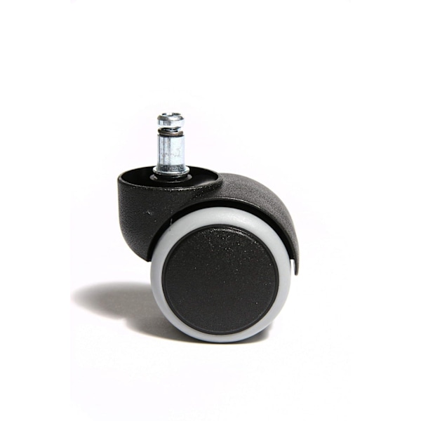 XJ-5 sett, harde gulvhjul for kontorstol, sett med 5 hjul for skrivebordsstol, svart, stiftstørrelse 10mm, diameter 50mm