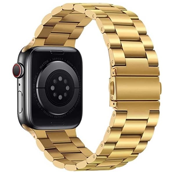 XJ-Apple Watch 1-8/SE/Ultra 42/44/45/49 Metallænkearmbånd Guld