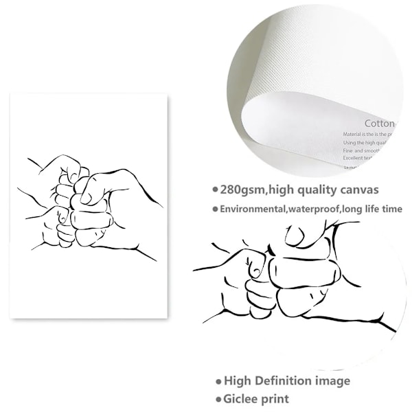 Familieportræt Mor Far Baby Kunst Stregtegning Plakater Abstrakt Minimalistisk Væg Lærredstryk Maleri Par Forelsket Billeder Dec
