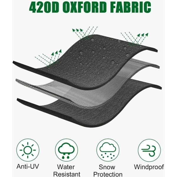 1000L IBC Tankskydd, 420D Vattentanksöverdrag, Anti-UV Tankskydd, IBC Tank Skyddsöverdrag med Dragkedja, 120 x 100 x 116 cm (Grön)