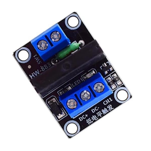 -883 1-kanals 5V Lavnivå Solid State Relémodul med Sikringer Solid State Relé 250V2A