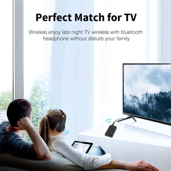 Bluetooth 5.0-sender/mottaker for TV til Bluetooth-hodetelefoner