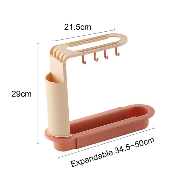 Oppvaskstativ for vask, plassbesparende svampholder for husholdningstilbehør Pink