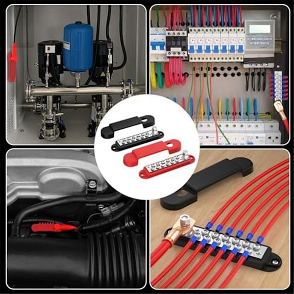 XJ-Power Fordelingsblok 12v 150a 1/4 tommer Stud Marine Samleskinne 12 Volt DC Batteri Samleskinne Til Båd Au