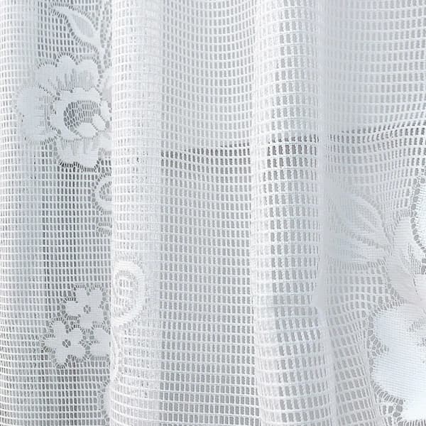 Tulle Curtain Valance, Short, Transparent, Adjustable, for Kitchen (White)