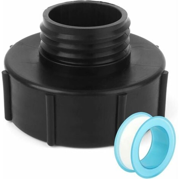 IBC Adapter S100x8 til S60x6 Reduksjon med PTFE Tape - For 1000L Tankkran, IBC Tankadapter for Regnvannstank Tønneventil