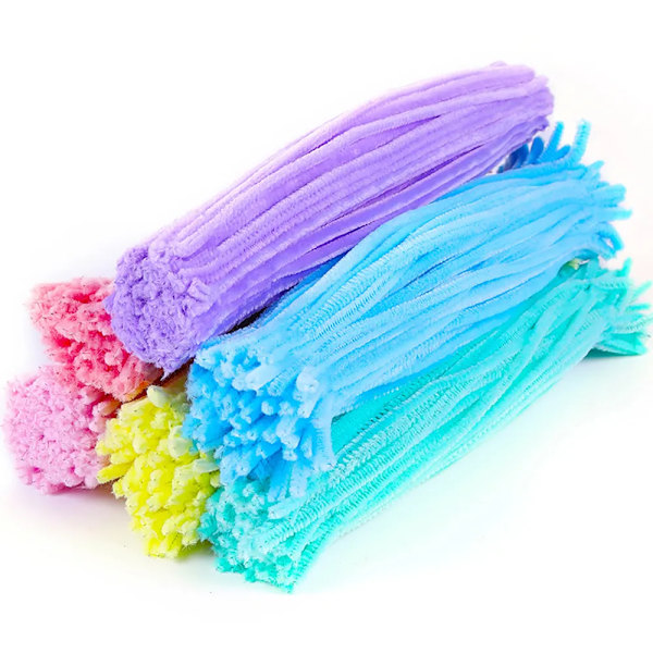 100 kpl 30 cm Chenille-varsipiippu Lasten lelut Värikkäät pehmoiset Tinsel-varret Langalliset tikut Kierretikku Käsintehty DIY-askartelutarvikkeisiin