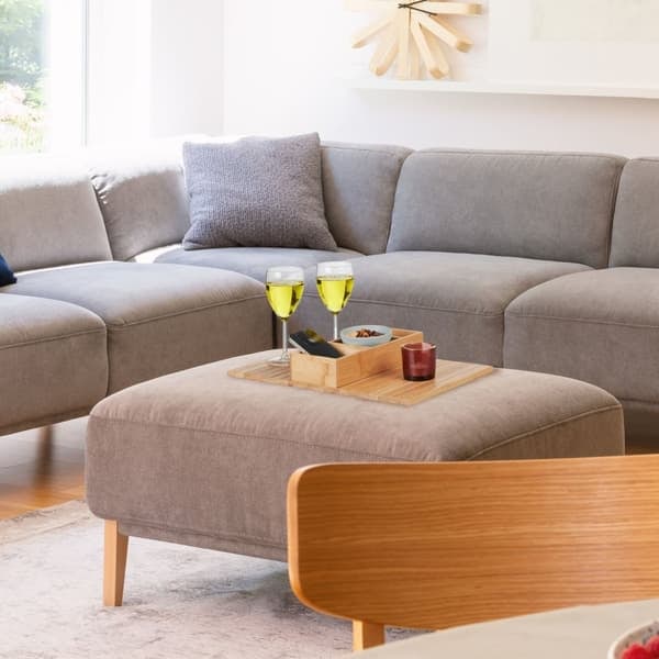 XJ Bamboo Sofa Tray with 3 Compartments