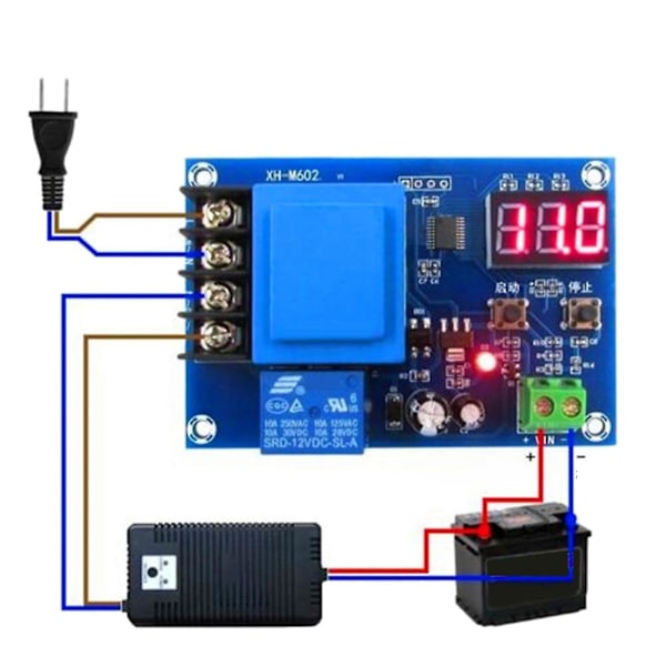 XJ-Xh-m602 Digital Kontroll Litiumbatteri Laddningskontroll Modul Batteriladdningskontroll Brytare Skydd