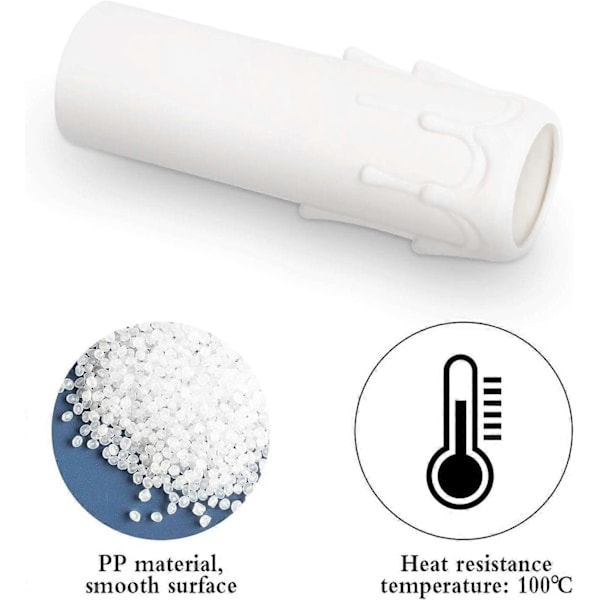 10 st Ljushållare 30 mm x 100 mm Vita Plast Ljusskyddsrör för Ljuskronor Vägglampor