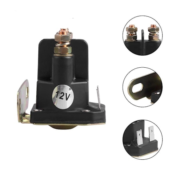 Startrelæ Solenoid 1134-2962-01 PP Metal 1134-2946-02 725-04439A til Tilbehør Plæneklippere Nem Installation Holdbar Sort 8cmx6cmx8cm
