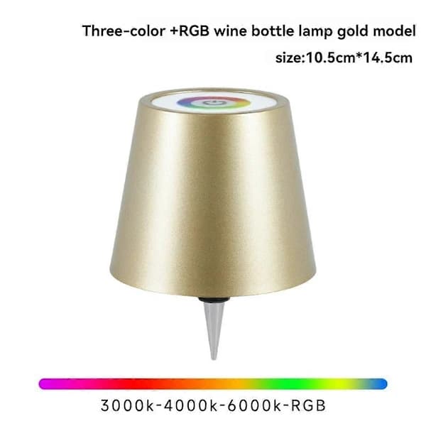 Langaton Pullolamppu RGB-tilat & 3 Väriä Portaaton Himmennys Pullolampunvarjostin Ladattava Pullolamppu