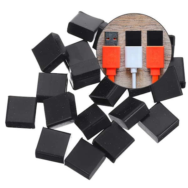 20 st USB-skydd Datakabel Skydd Anti-fukt Plug Skyddshylsa Hane Dammtät för Disk Anti-damm Propp