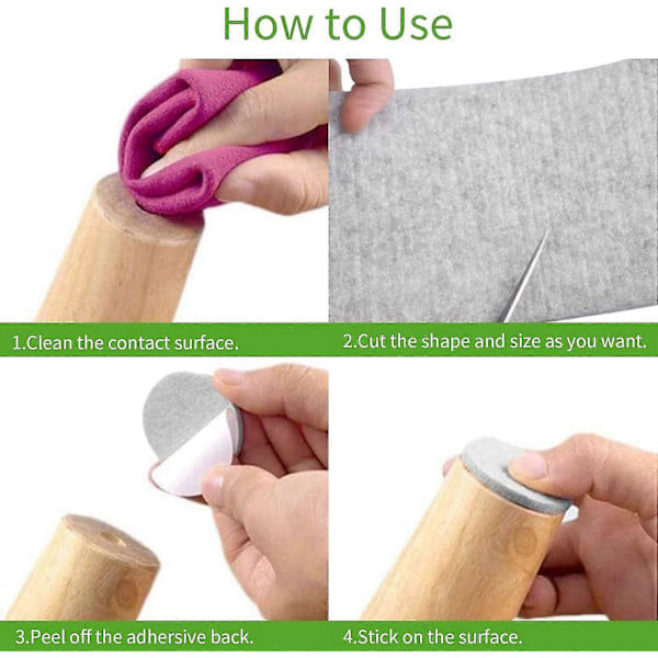 Grey 2 Rolls Felt Strips, Self Adhesive Felt Strong Felt Strips