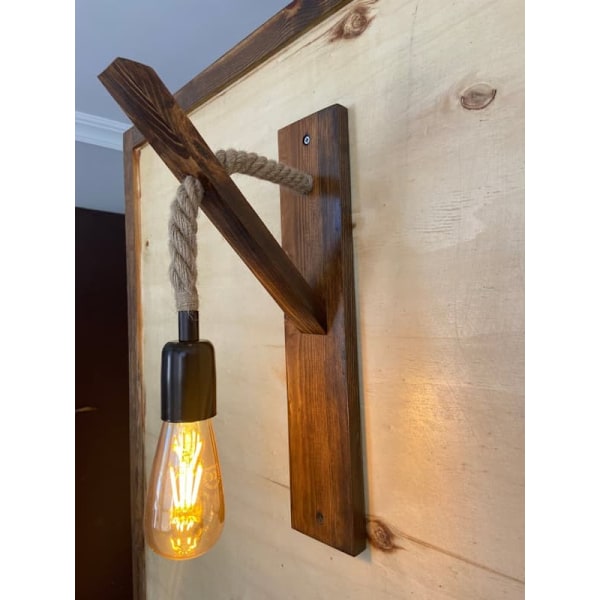 XJ-Vegglampe Ahşap Aplik 18