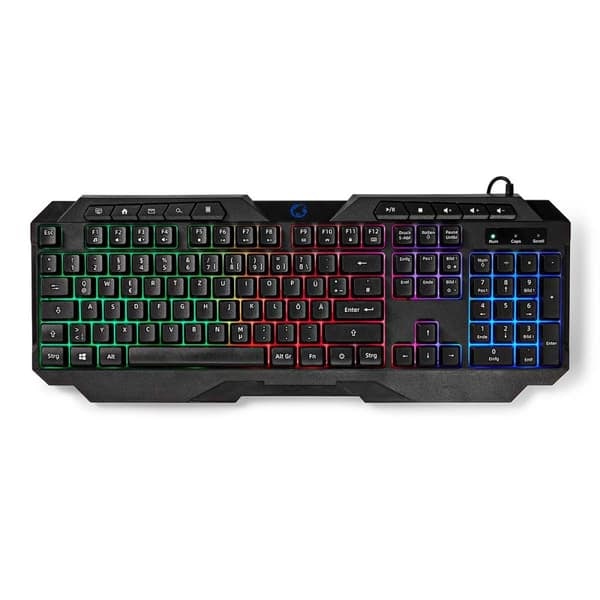 XJ-Langallinen pelinäppäimistö | USB Type-A | Kalvonäppäimet | LED | QWERTZ | DE-asettelu | USB-virta | Virtajohdon pituus: 1,30 m | Multimedia