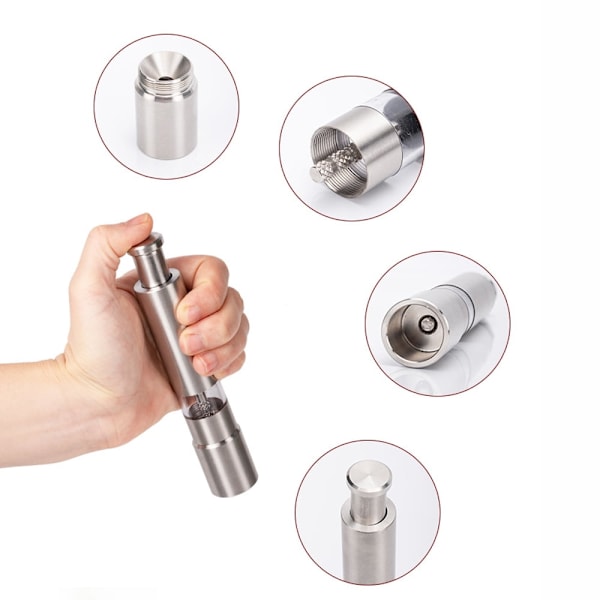 XJ-Original Pump & Grind -ruoanlaittoväline, suola- ja pippurimylly, massiivinen ruostumaton teräs 15 cm * 2,6 cm