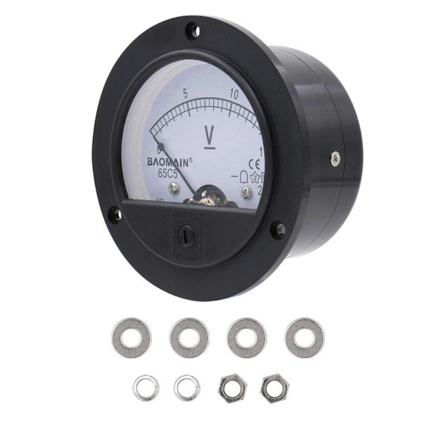 Analog panelmätare Rund DC voltmeter Volt Spänningsmätare