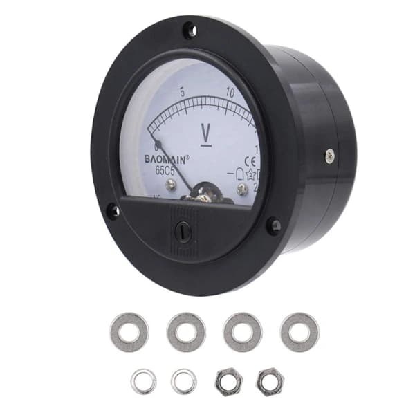 Analogt panelmeter Rund DC voltmeter Volt Spændingsmåler