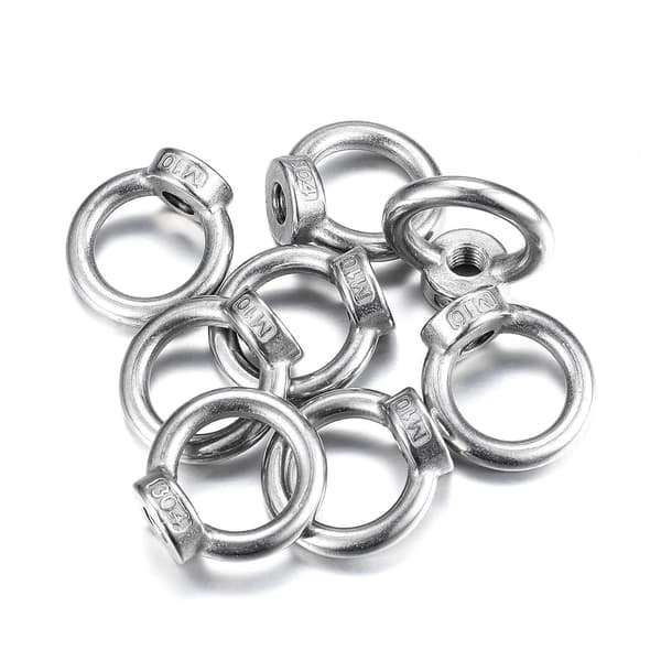 xjxj--8 st Rostfria Ringmuttrar M10 Ögle-mutter Ring Swing Krok för Lyfttillbehör
