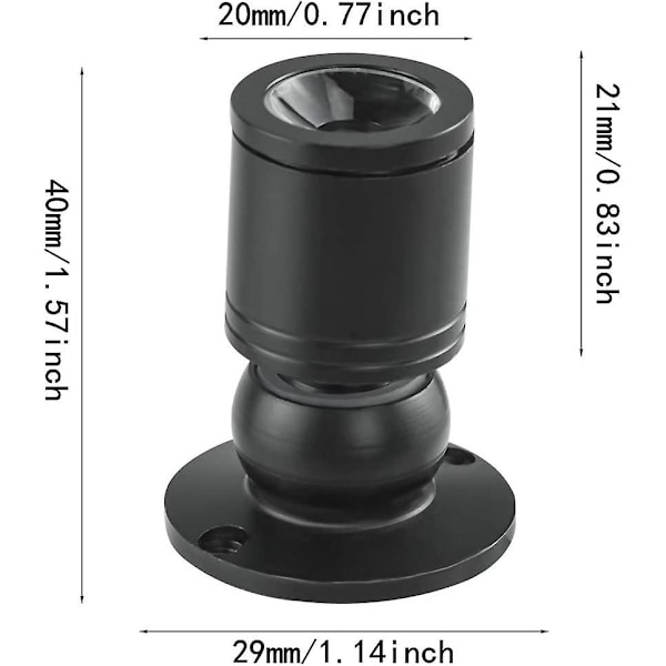 XJ-Mini LED Downlight 1W Mini Indbygget Loftlampe med Driver 100-265V AC, 10 stk. [Energiklasse A+] (Sort, Varm Hvid)