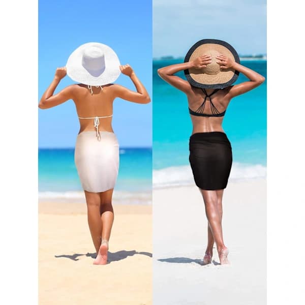 2-pack chiffong sarong cover-up för badkläder, strandklänning