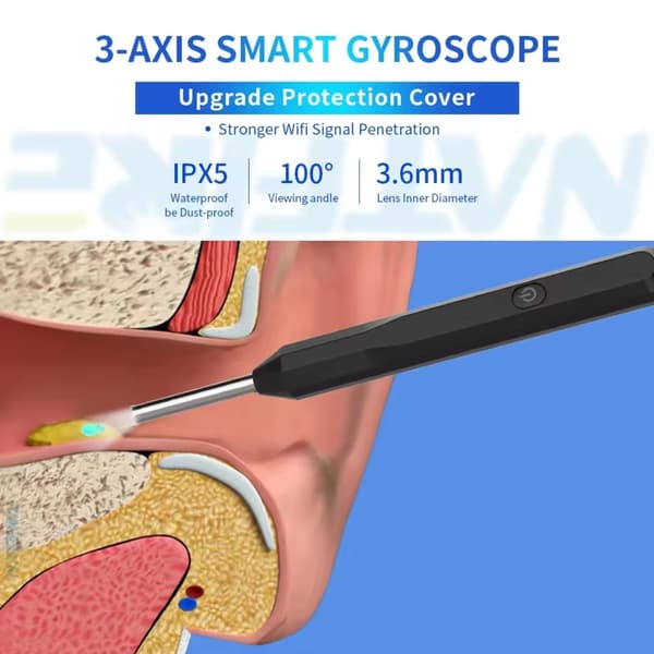 Ear Cleaner with Camera Wireless Otoscope Earwax Remover Black black
