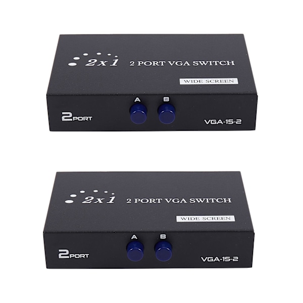 XJ-2x 1920x1440 Vga Switch 2-inn-1-ut 2 Port Delingsbryter Splitterboks