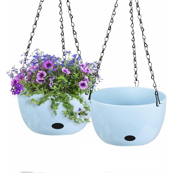 XJ-Hängande blomkruka, 2-pack, Ø 20 cm, självvattnande hängande korgar