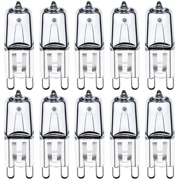 XJ- 45W G9 halogenpærer 230V varmhvite dimbare pakke med 10 stk