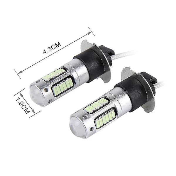 2 stk H3 10W 30 SMD-4014 LED-tåkelys for bil, DC 12V Isblått Lys[pl]