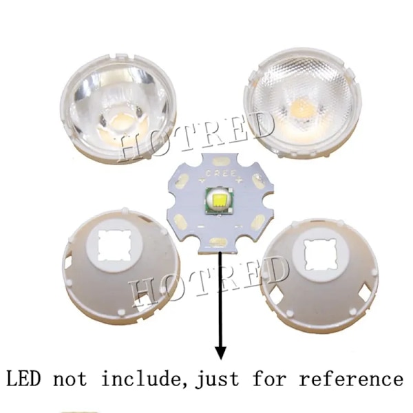1 st CREE XML LED XML2 LED XHP50 LED 5050 Lins 21mm 32mm vit hållare 10/25/45/60 graders LED-LINS/Reflektor Kollimator