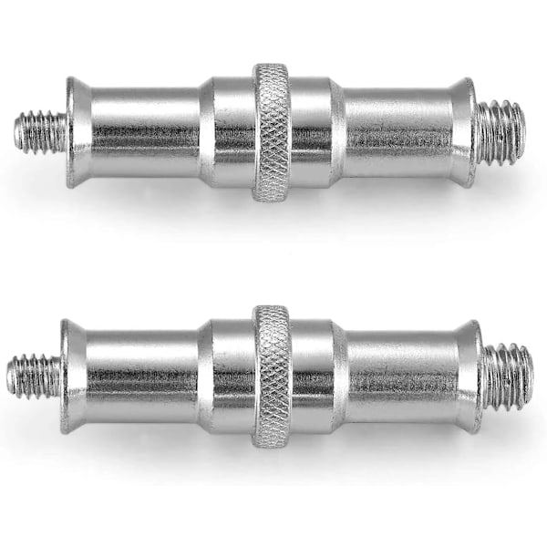 XJ-1/4 til 3/8 tommer Metal Hanadapter Gevind Skrueadapter Spigot Stud til Studiolysstativ, Adapter, Kuglehoved, Trådløs Flashmodtager, 2-pak