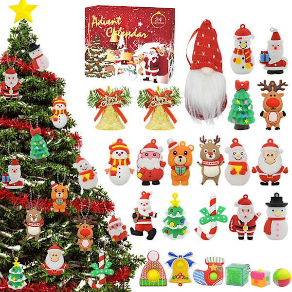 Jul Adventskalender Present Anti Stress Leksaker Kit Stress Relief Squeeze Present Överraskning Blind Box Julklappar till Barn Tonåringar style 3