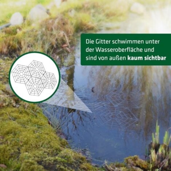 Flytende plastnett, beskyttelsesring for dam, hagefiskbeskyttelse, netting for hegre, kråke, skjære, katt, 40 stk