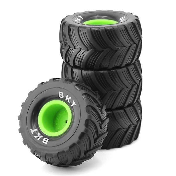 XJ-4 stk. 100mm 1/10 Dæk Hjul 12mm Hex Til 1/18 Mini Rc Bil Opgraderingsdele, Grøn