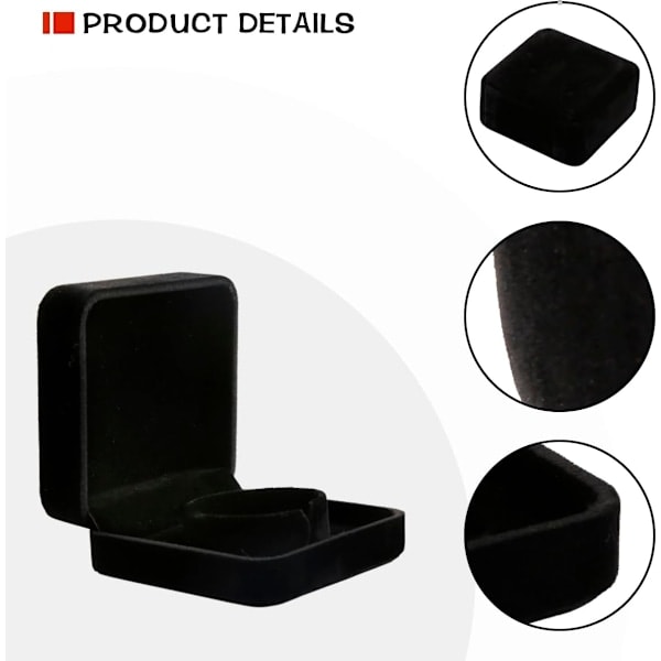Fløjlsarmbåndsboks - Elegant sort smykkeskrin til armbånd, ure, halskæder - Perfekt til forlovelse, bryllup