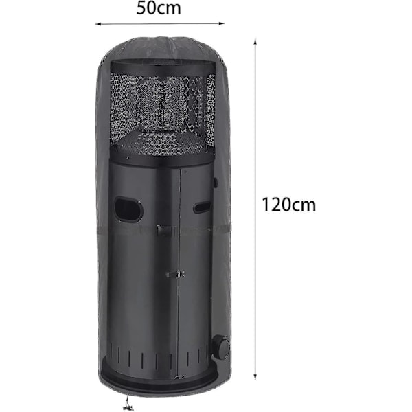 Väderbeständigt Utomhusvärmarskydd för Uteplats - UV-Resistent 600D Oxfordtyg - Rund - 50 X 50 X 120cm