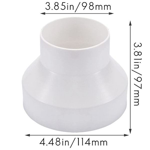 XJ-Ventilationsrör Reduceringsadapter Rör Luftkanaladapter (110-100mm)