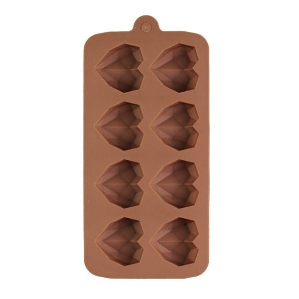 XJ-Silikonform for Baking - 8 Hjerter Brun
