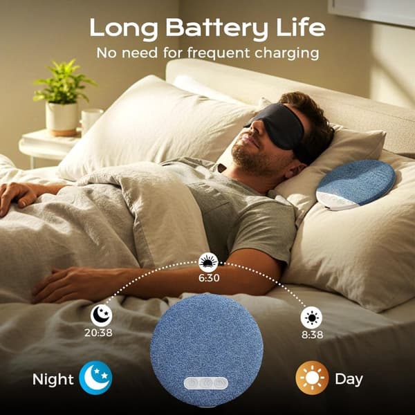 Bluetooth 5.4 Puteputehøyttaler, Ultratynn Benledning Søvnhøyttaler Med 30/60/90-Minutters Timer, Blå