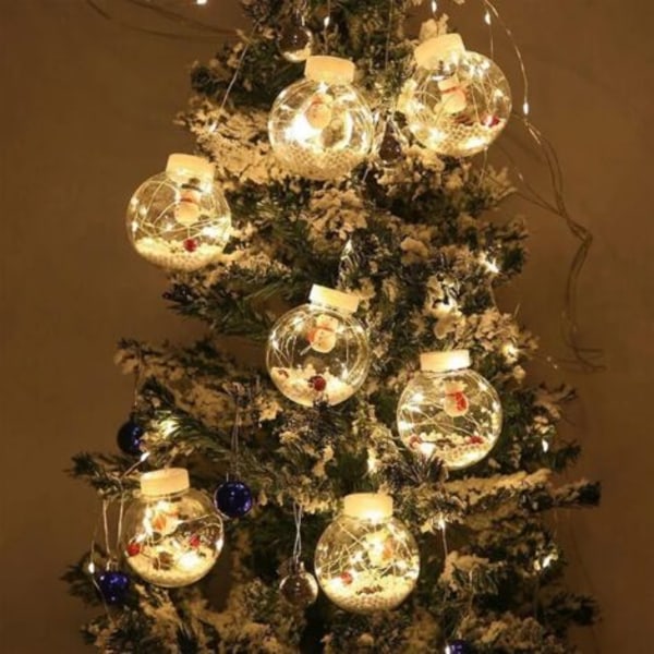 Jul LED Önskekula Ljusslinga, 10 Santa/Snögubbe/Julgran Önskekula Ljusslinga (Varmvita Ljus, Santa)