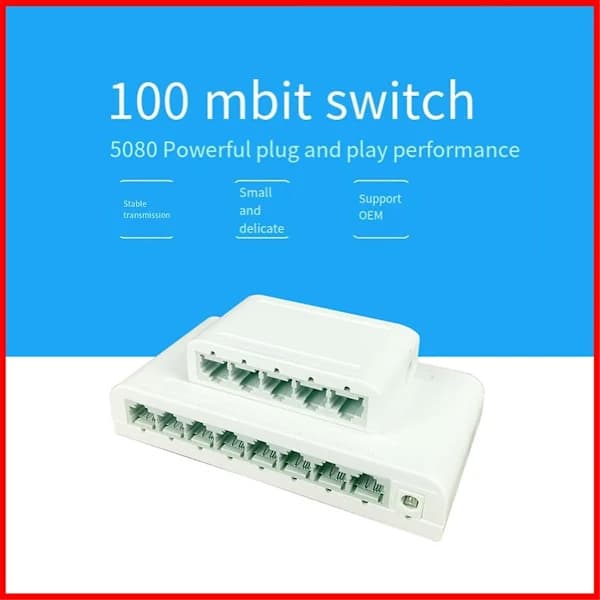 8-ports Gigabit Dataswitch, netværkshub, desktop Ethernet-splitter, plug & play skærmede porte blæserløs