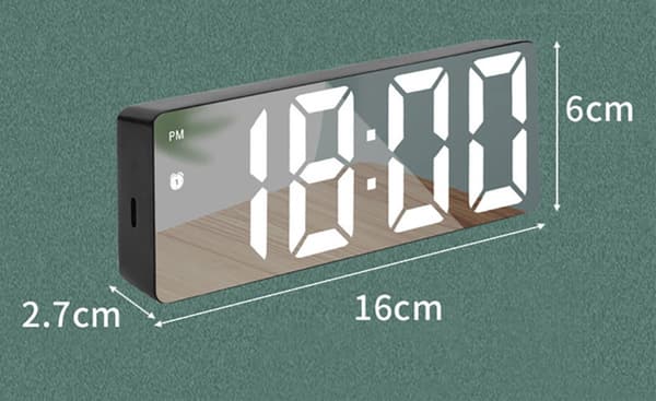 Digital väckarklocka med justerbar snooze, stor display, datum och temperatur för barn, vuxna, sovrum, resor, svart
