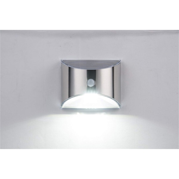 XJ-Solcellelampe LED Solcelle væglampe til havesti hegn trapper Vandtæt udendørs lampe med bevægelsessensor Koldt hvidt [Energiklasse A+++]