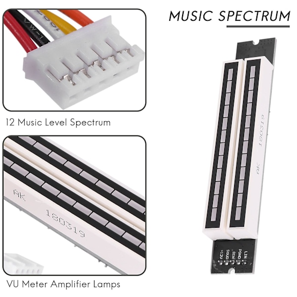 XJ-Dual 12 Musiknivåindikator LED Spektrum VU Meter Förstärkare Ljus Hastighet Justerbar Kort För Mp3