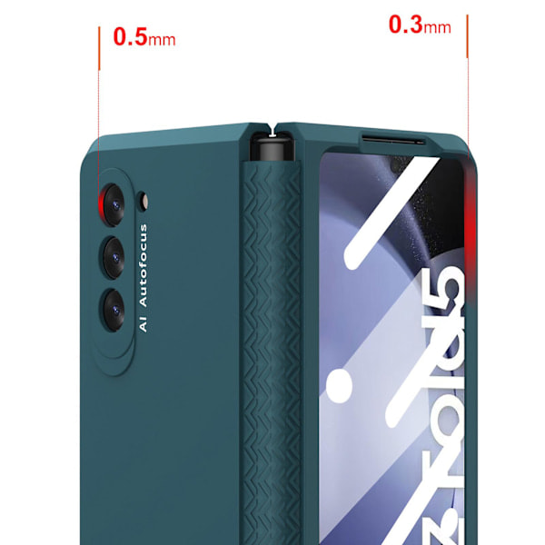 Z Fold 5 Cover, Hård PC Indbygget Skærmbeskytter Anti-drop All-inclusive Skal Med Krympbar TPU H hængselbeskyttelse
