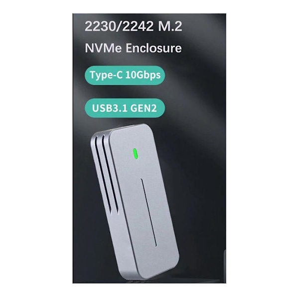 XJ-2230 2242 M.2 NVMe -kotelo Nvme–USB-sovitin M.2-kotelo 10 Gbps USB3.1 Gen 2 PCIe M2 SSD -kotelo